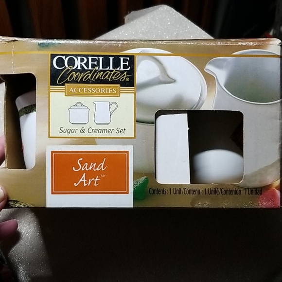 VTG Corelle Sand Art Sugar Creamer Set - Picture 4 of 4